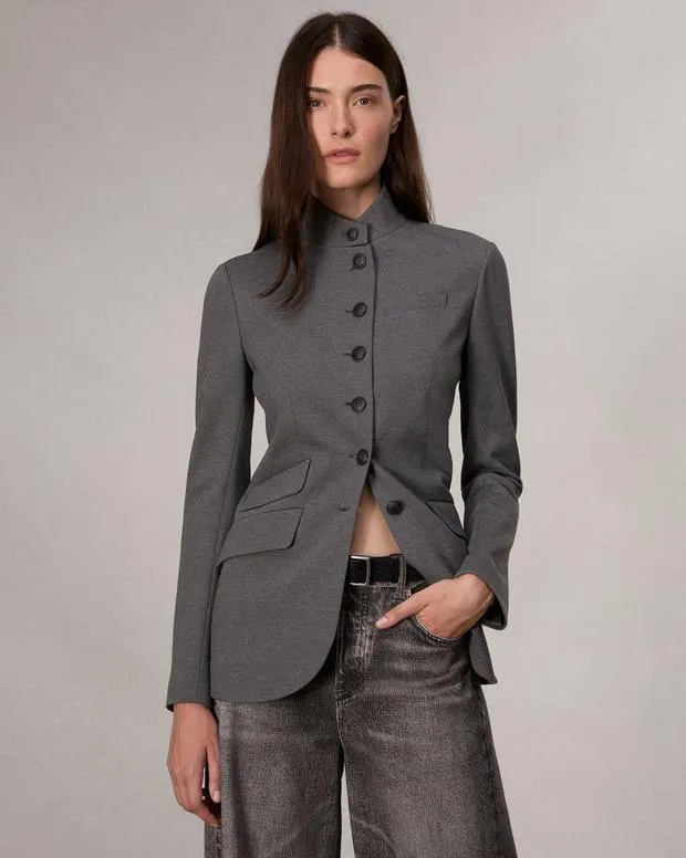 Women Blazers and Vests Rag and Bone Slade Ponte Blazer Charcoal