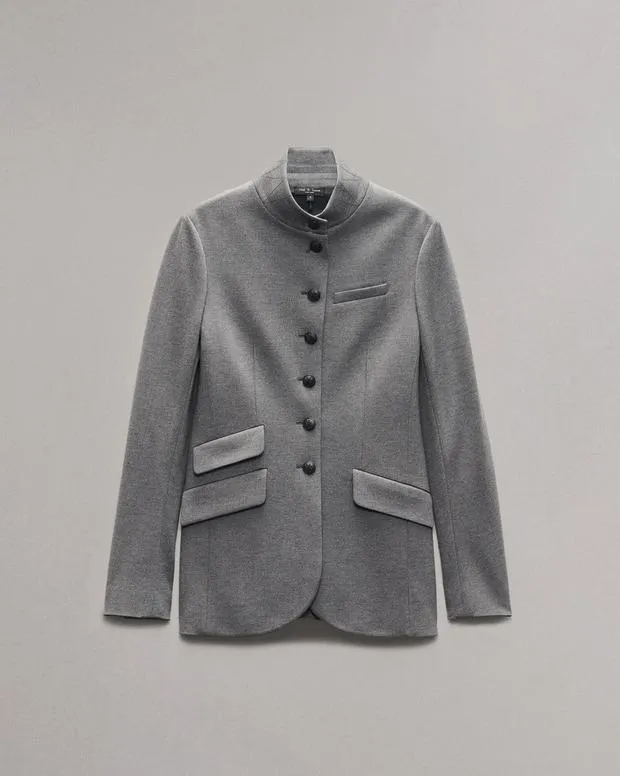 Women Blazers and Vests Rag and Bone Slade Ponte Blazer Charcoal