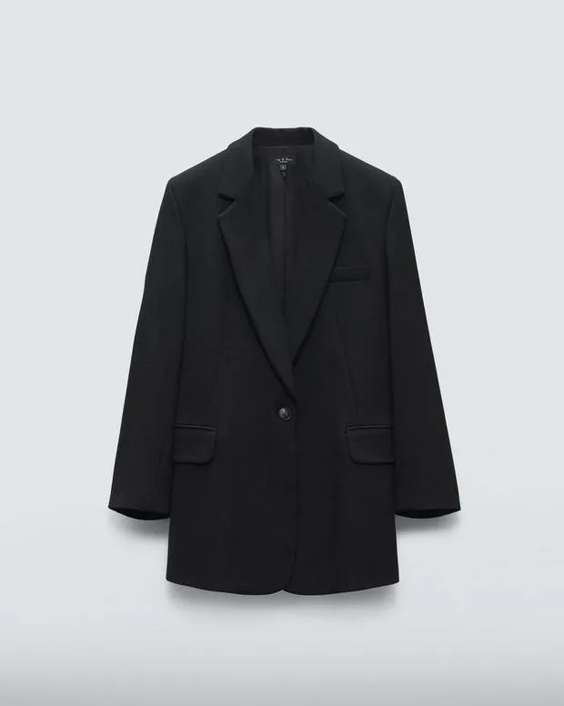 Women Blazers and Vests Rag and Bone Suzanne Viscose Blazer Black