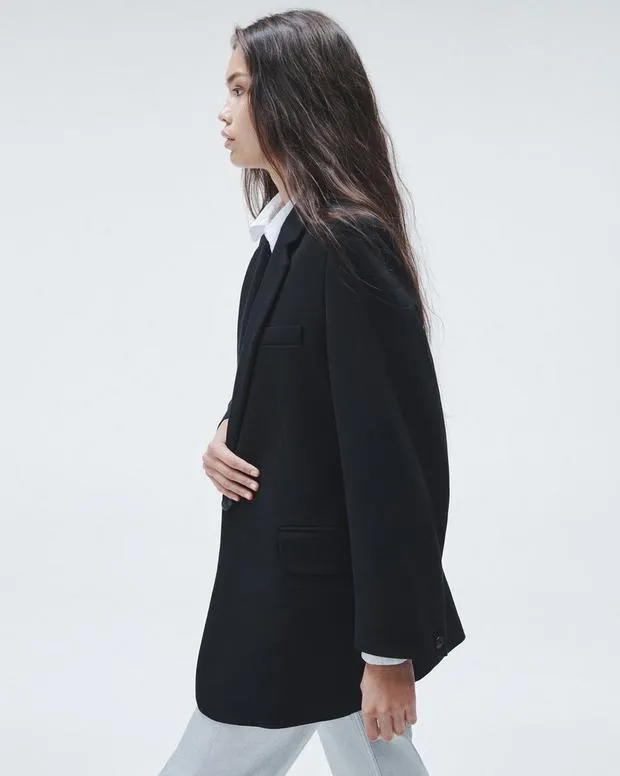 Women Blazers and Vests Rag and Bone Suzanne Viscose Blazer Black