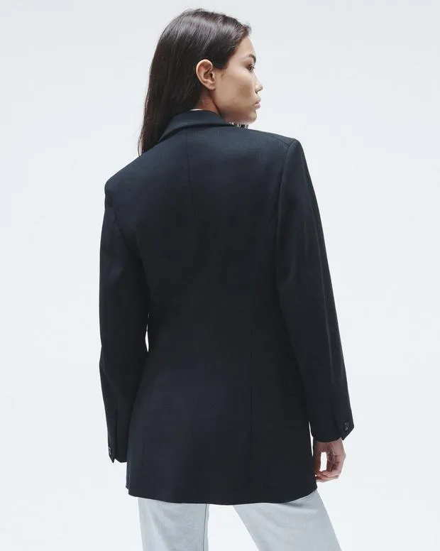 Women Blazers and Vests Rag and Bone Suzanne Viscose Blazer Black