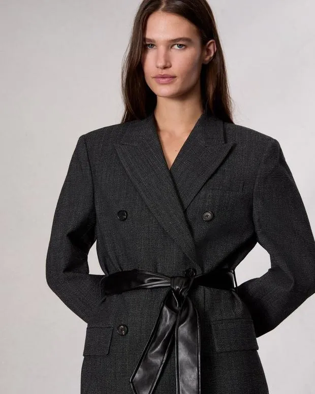 Women Blazers and Vests Rag and Bone Virginia Plaid Blazer Black