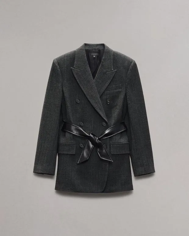 Women Blazers and Vests Rag and Bone Virginia Plaid Blazer Black