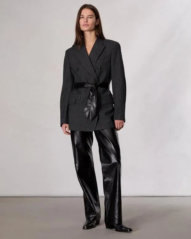 Women Blazers and Vests Rag and Bone Virginia Plaid Blazer Black