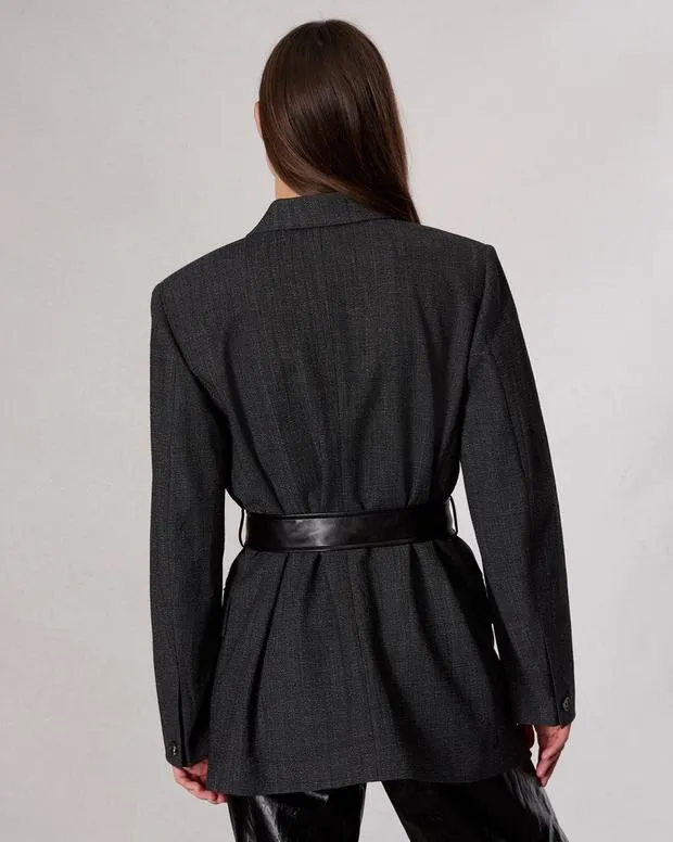 Women Blazers and Vests Rag and Bone Virginia Plaid Blazer Black