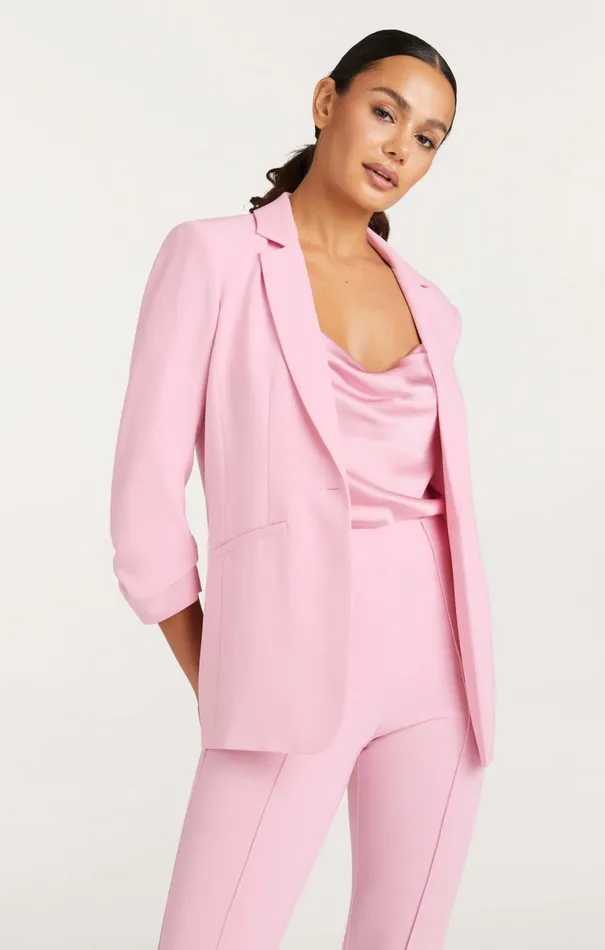 Women Blazers Cinq Sept Crepe Khloe Blazer Venus Pink