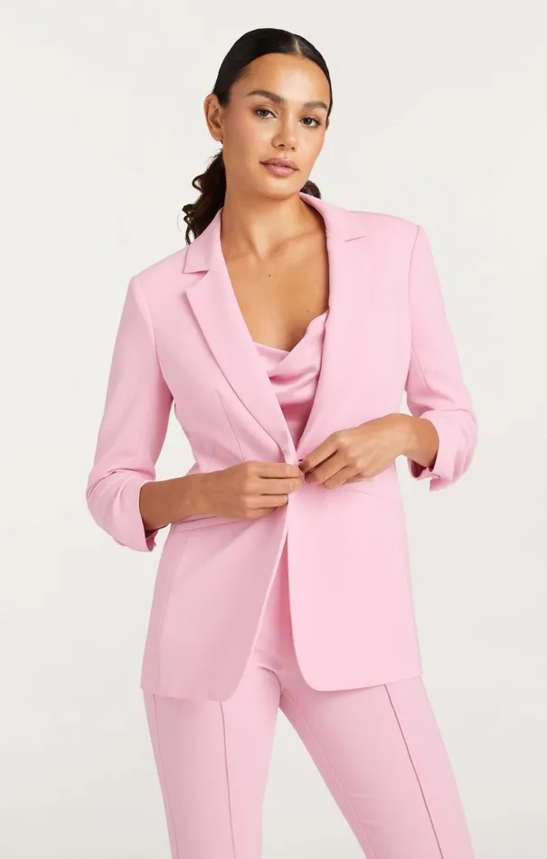 Women Blazers Cinq Sept Crepe Khloe Blazer Venus Pink