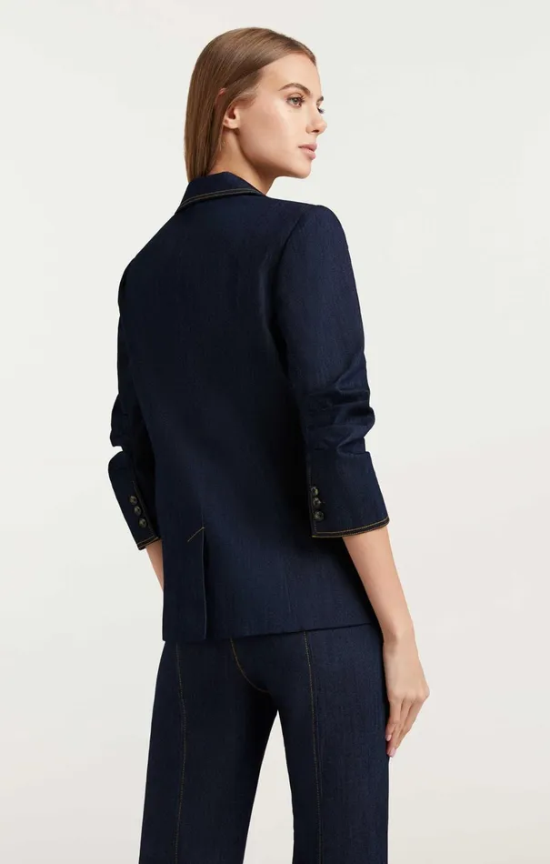 Women Blazers Cinq Sept Denim Khloe Blazer Indigo