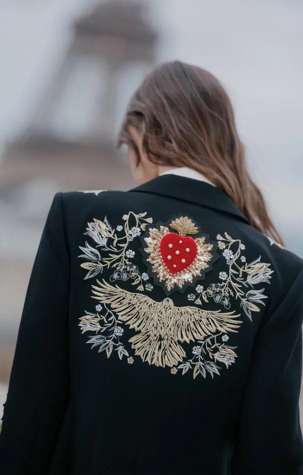 Women Blazers Cinq Sept Heritage Patch Cheyenne Blazer Black Multi