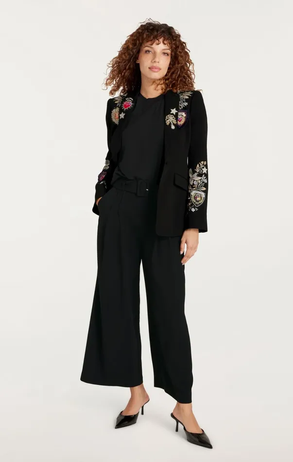Women Blazers Cinq Sept Heritage Patch Cheyenne Blazer Black Multi