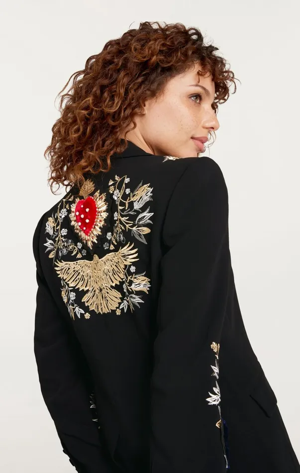 Women Blazers Cinq Sept Heritage Patch Cheyenne Blazer Black Multi