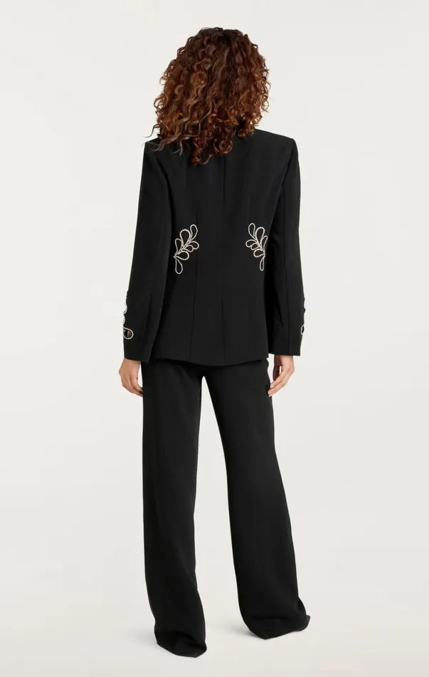 Women Blazers Cinq Sept Rhinestone Paisley Cheyenne Blazer Black