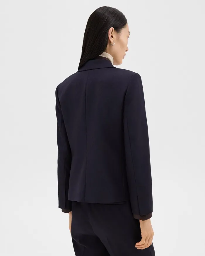 Women Blazers Jackets Theory SingleButton Blazer In Sleek Flannel Navy