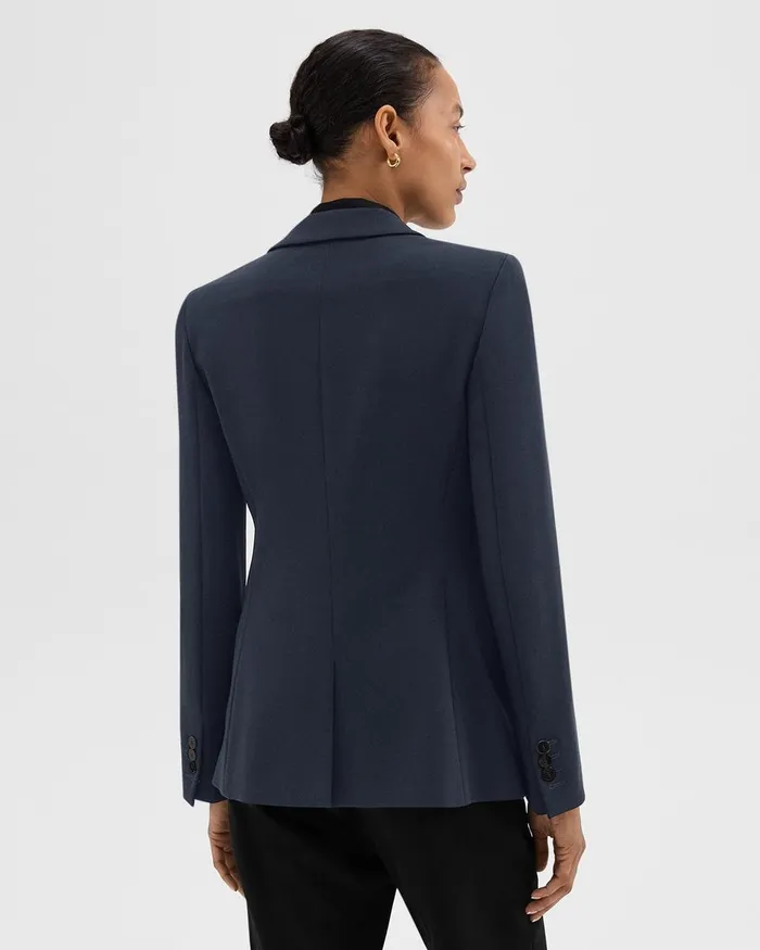 Women Blazers Jackets Theory Staple Blazer In Admiral Crepe Nocturne Navy