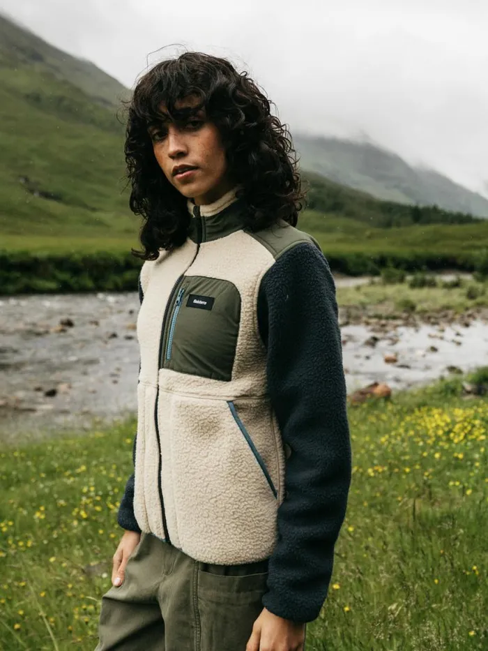 Women Bolster Full Zip Fleece Navyoatmealolive Finisterre Fleece