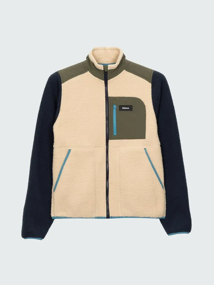 Women Bolster Full Zip Fleece Navyoatmealolive Finisterre Fleece
