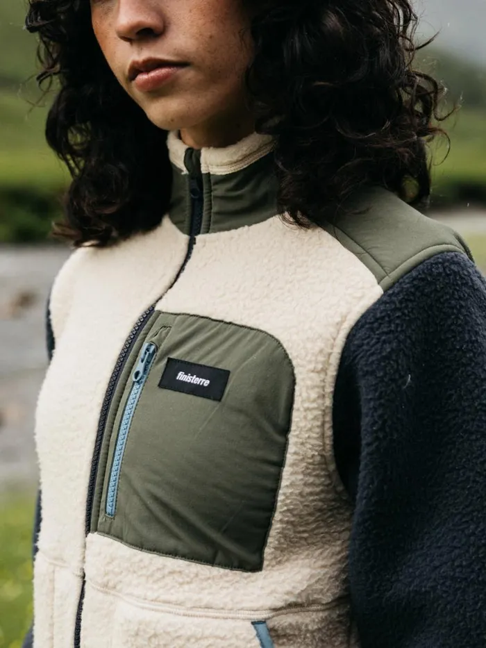 Women Bolster Full Zip Fleece Navyoatmealolive Finisterre Fleece