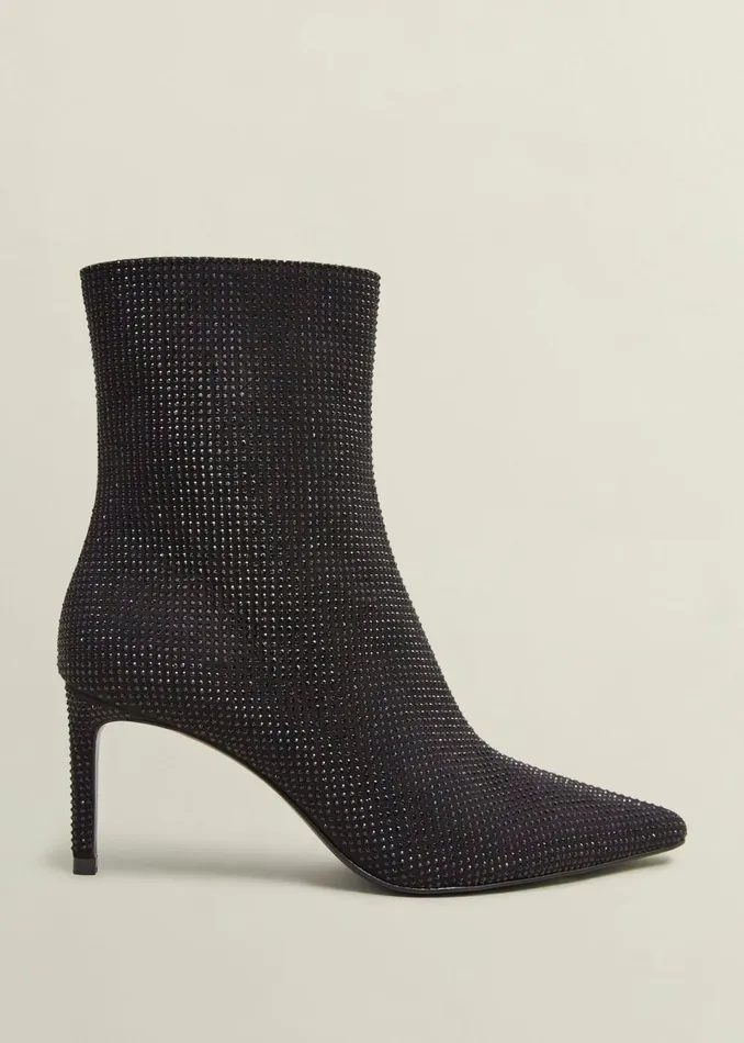 Women Boots Hobbs Cassia Jewelled Ankle Boots Black