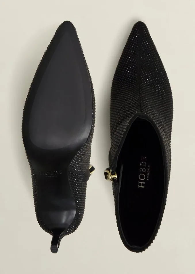 Women Boots Hobbs Cassia Jewelled Ankle Boots Black
