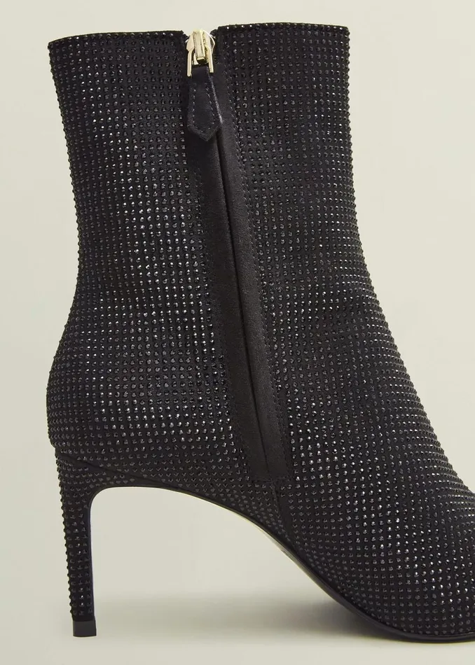 Women Boots Hobbs Cassia Jewelled Ankle Boots Black