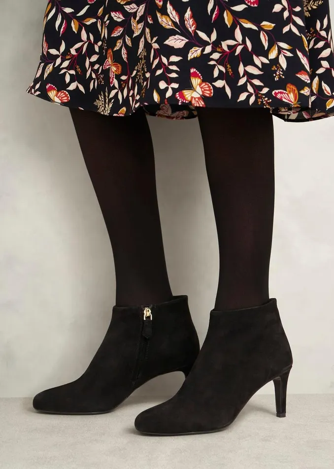 Women Boots Hobbs Lizzie Suede Ankle Boots Black