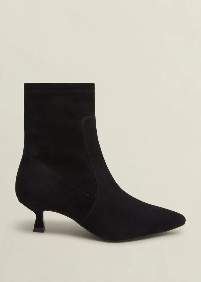 Women Boots Hobbs Morgan Suede Stretch Boots Black