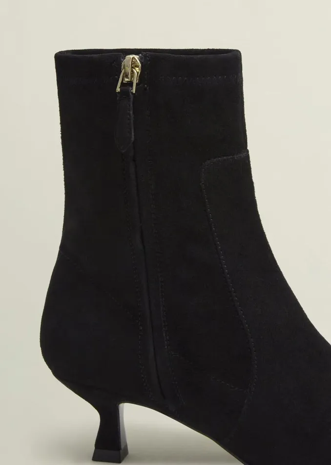 Women Boots Hobbs Morgan Suede Stretch Boots Black