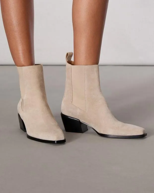 Women Boots Rag and Bone Joni Suede Chelsea Boot Light Sand Suede