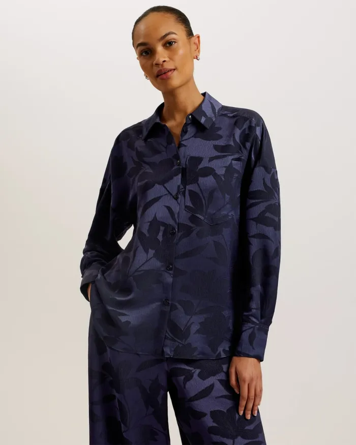Women BORMIDA 8211 Floral Print Oversized Shirt Navy Ted Baker Tops and Blouses Women BORMIDA 8211 Floral Print Oversized Shirt Navy Ted Baker Tops and Blouses
