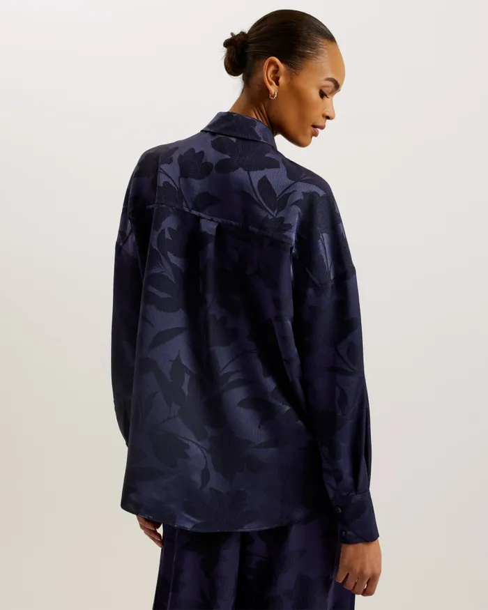 Women BORMIDA 8211 Floral Print Oversized Shirt Navy Ted Baker Tops and Blouses Women BORMIDA 8211 Floral Print Oversized Shirt Navy Ted Baker Tops and Blouses