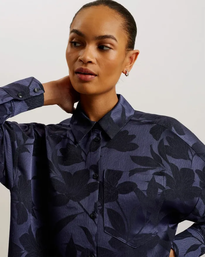 Women BORMIDA 8211 Floral Print Oversized Shirt Navy Ted Baker Tops and Blouses Women BORMIDA 8211 Floral Print Oversized Shirt Navy Ted Baker Tops and Blouses