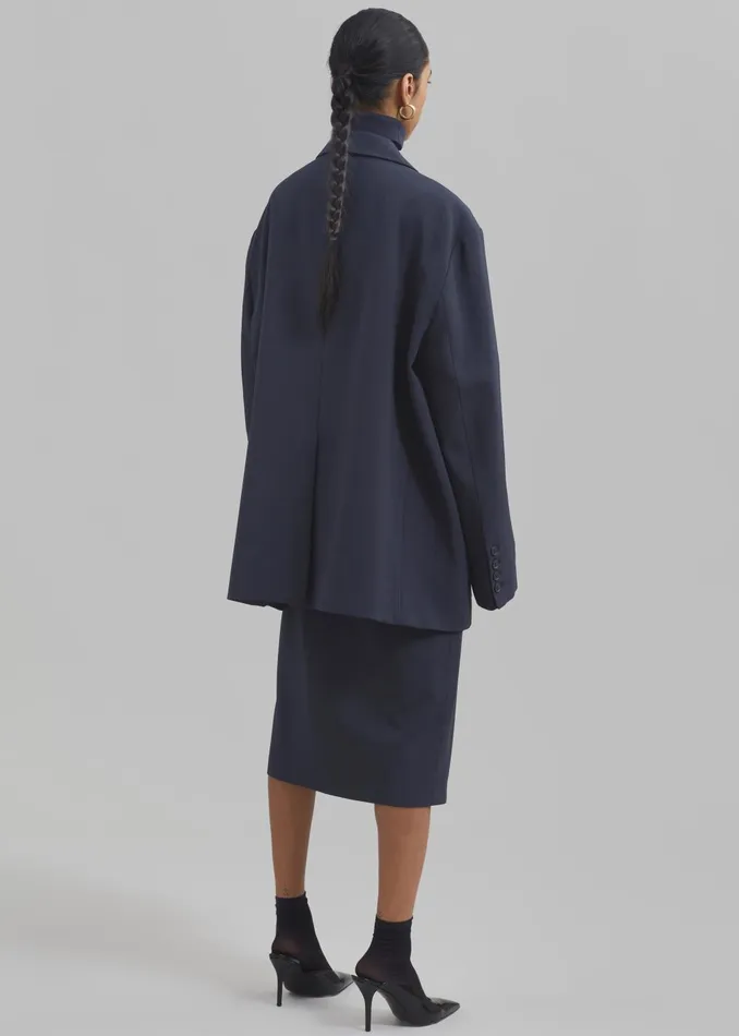 Women Brooklyn Midi Skirt 8211 Navy The Frankie Shop Bottoms