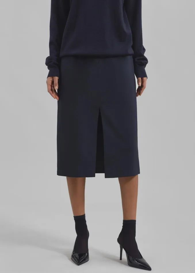 Women Brooklyn Midi Skirt 8211 Navy The Frankie Shop Bottoms