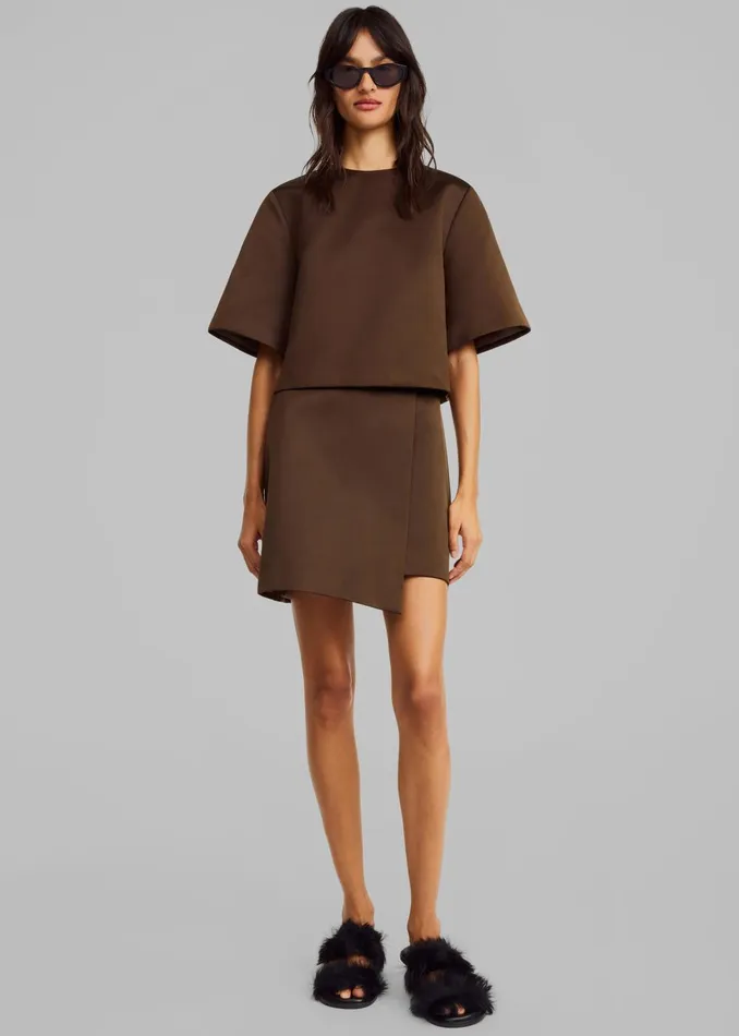 Women By Malene Birger Raye Skirt 8211 Dark Mahogany The Frankie Shop Bottoms