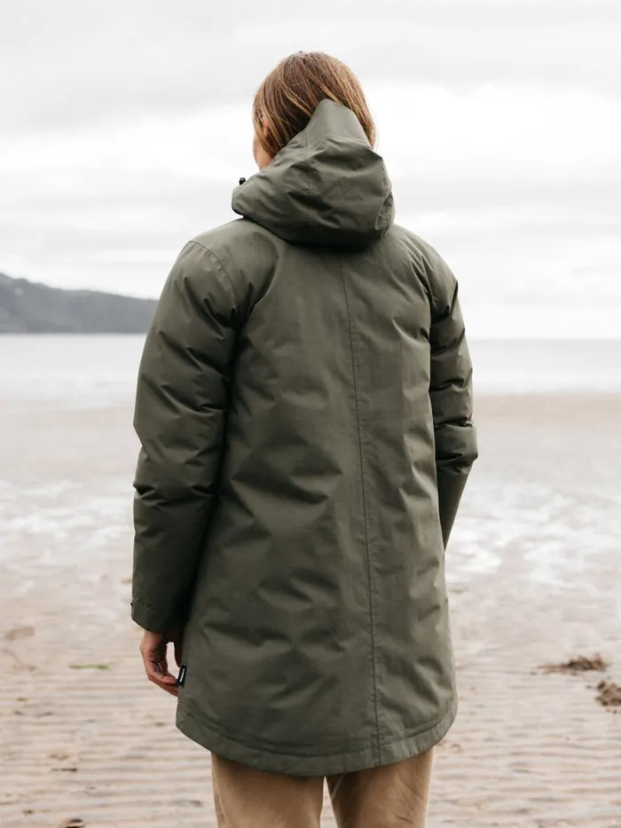 Women Caelus Waterproof Parka Olive Finisterre Jackets Coats and Gilets