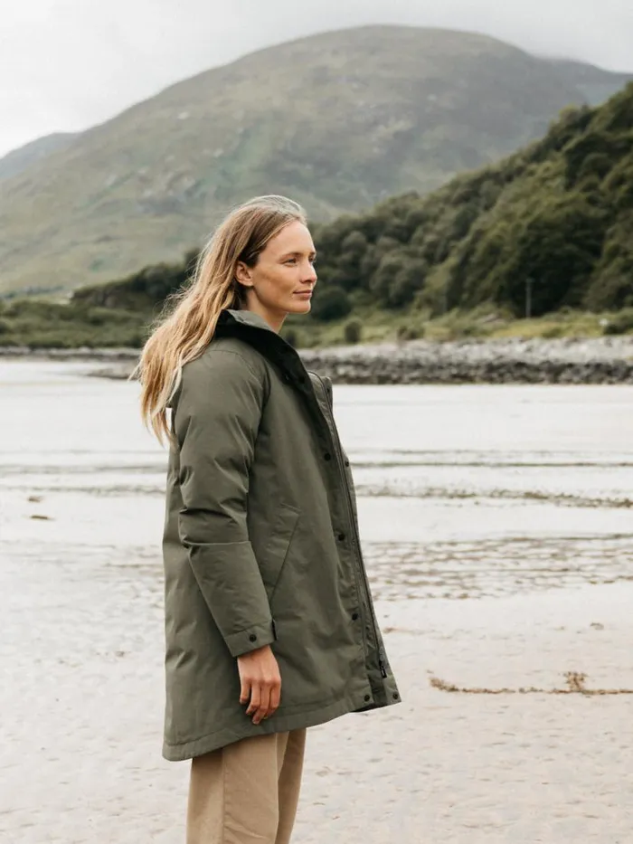 Women Caelus Waterproof Parka Olive Finisterre Jackets Coats and Gilets