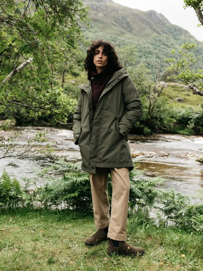 Women Caelus Waterproof Parka Olive Finisterre Jackets Coats and Gilets
