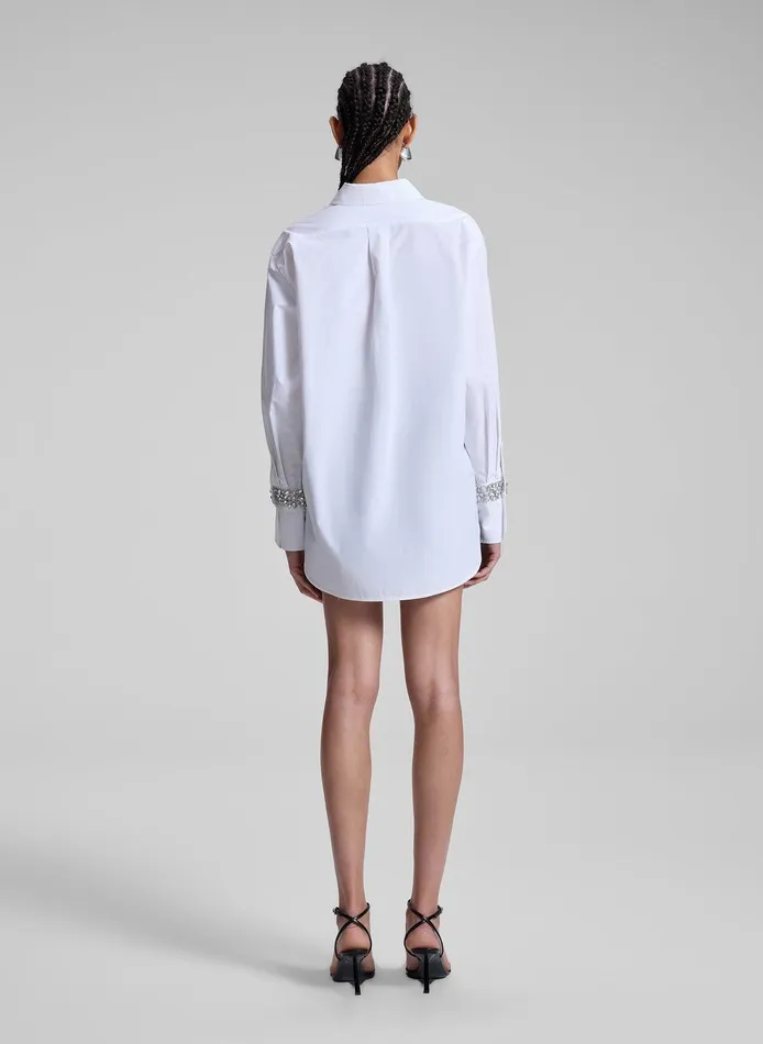 Women Calvin Embellished Sleeve Shirt White ALC Tops