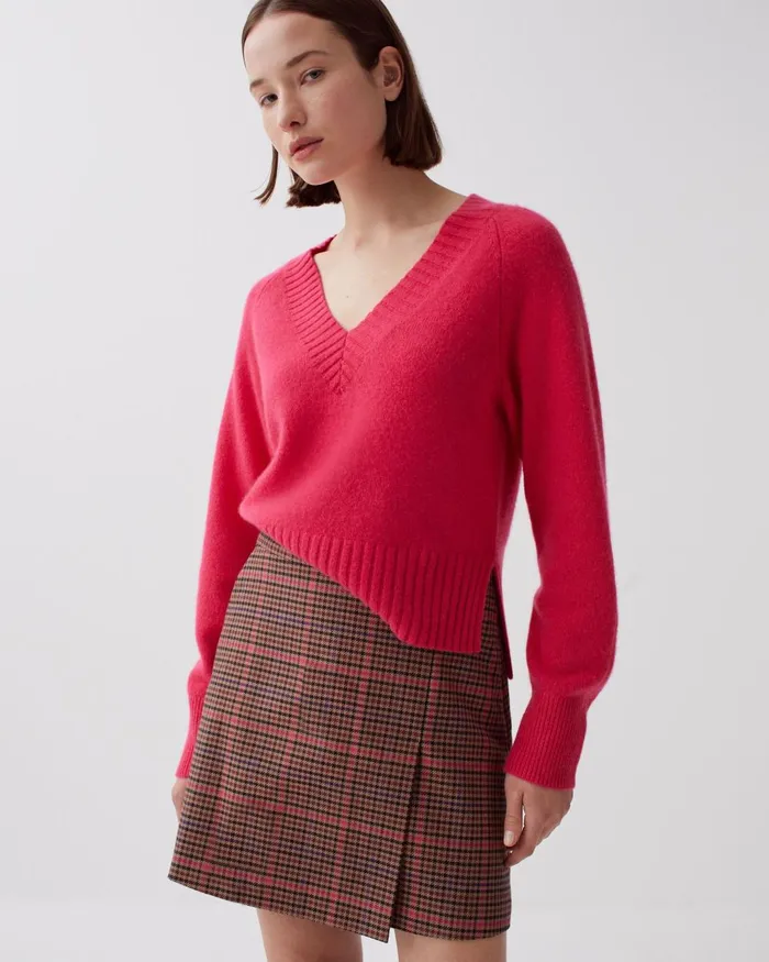 Women Cashmere VNeck Jumper Virtual Pink Comptoir Des Cotonniers Matching Sets