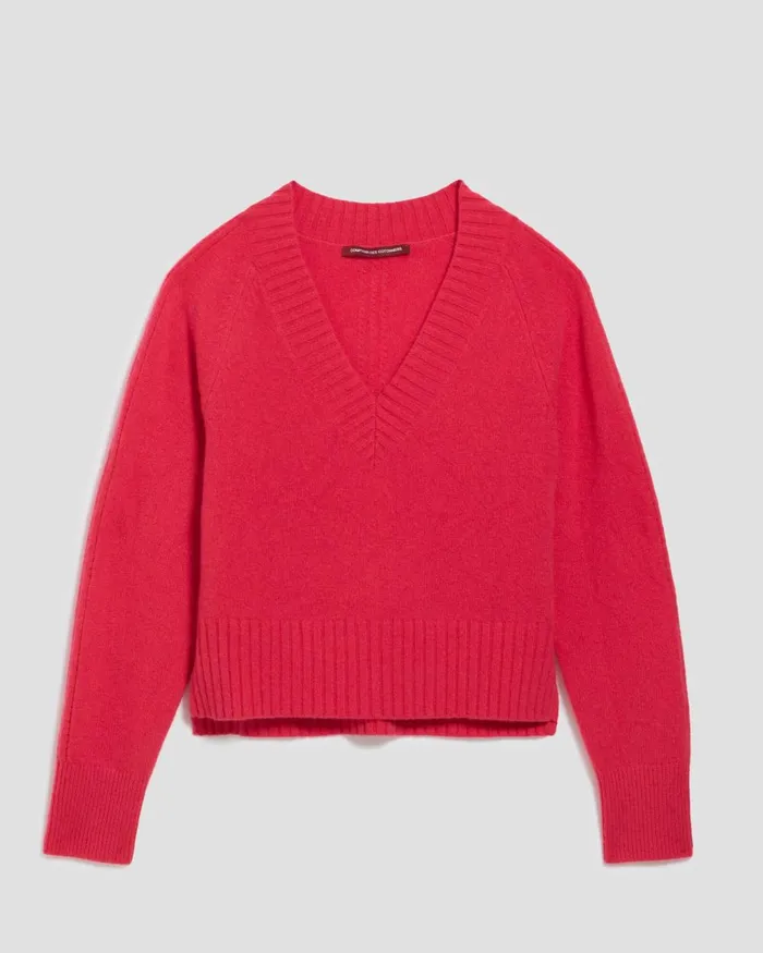 Women Cashmere VNeck Jumper Virtual Pink Comptoir Des Cotonniers Matching Sets