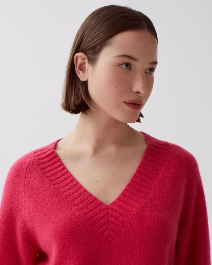 Women Cashmere VNeck Jumper Virtual Pink Comptoir Des Cotonniers Matching Sets