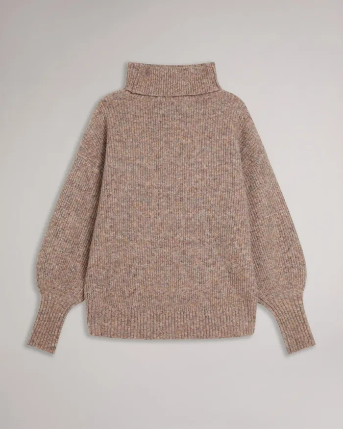 Women CCHLOE 8211 Roll Neck Wool Jumper Light Pink Ted Baker Jumpers and Cardigans
