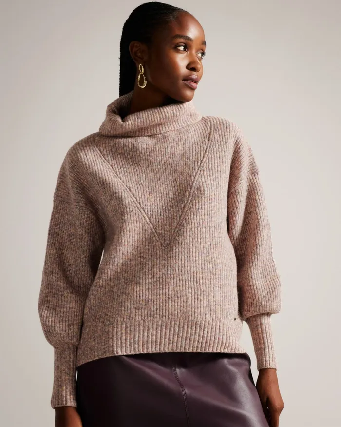 Women CCHLOE 8211 Roll Neck Wool Jumper Light Pink Ted Baker Jumpers and Cardigans Women CCHLOE 8211 Roll Neck Wool Jumper Light Pink Ted Baker Jumpers and Cardigans