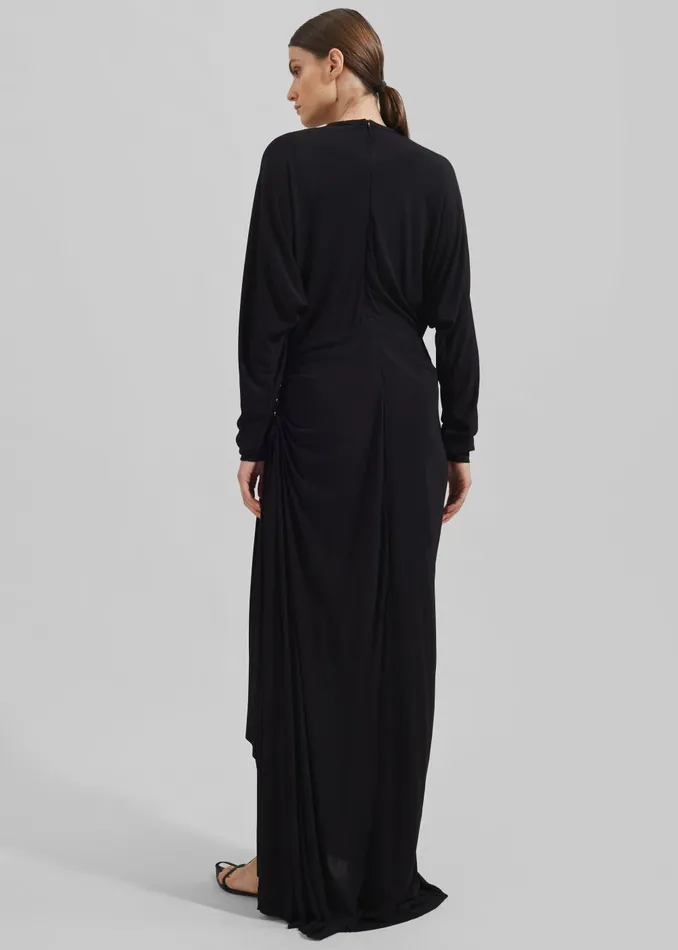 Women Christopher Esber Helix Crystal Stone Long Sleeve Dress 8211 Black The Frankie Shop Dresses