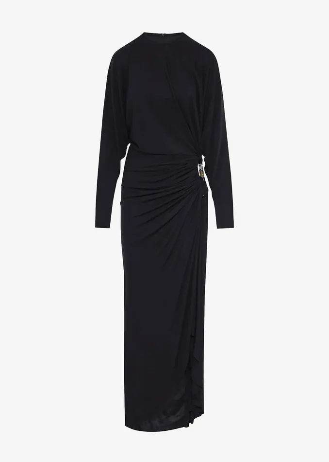 Women Christopher Esber Helix Crystal Stone Long Sleeve Dress 8211 Black The Frankie Shop Dresses