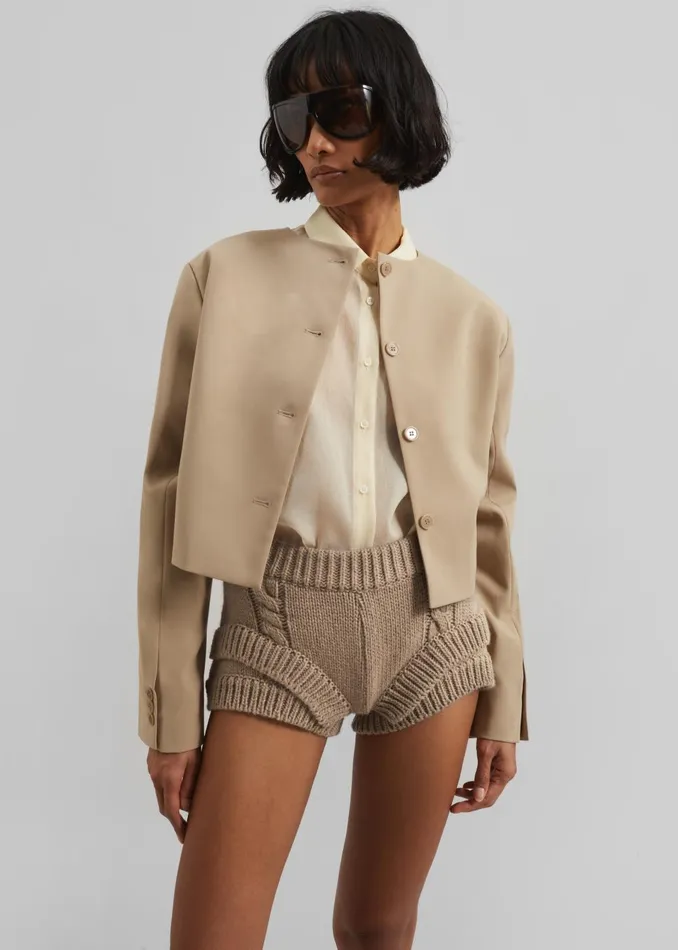 Women Clio Double Knit Shorts 8211 Beige The Frankie Shop Bottoms