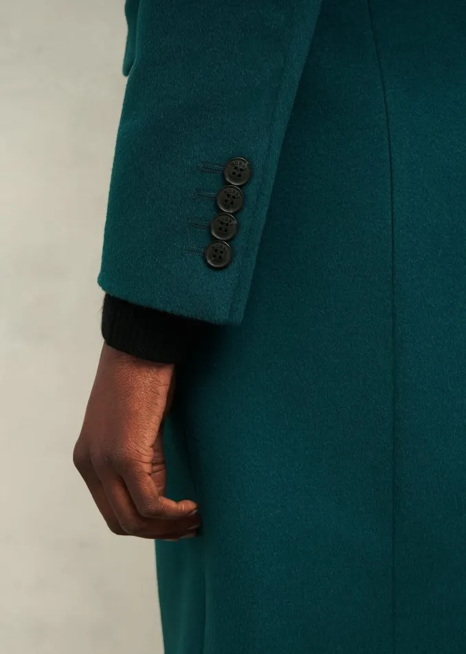 Women Coats and Jackets Hobbs Cavendish Wool Coat Kyanite Green