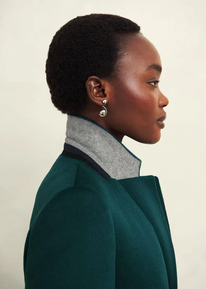 Women Coats and Jackets Hobbs Cavendish Wool Coat Kyanite Green