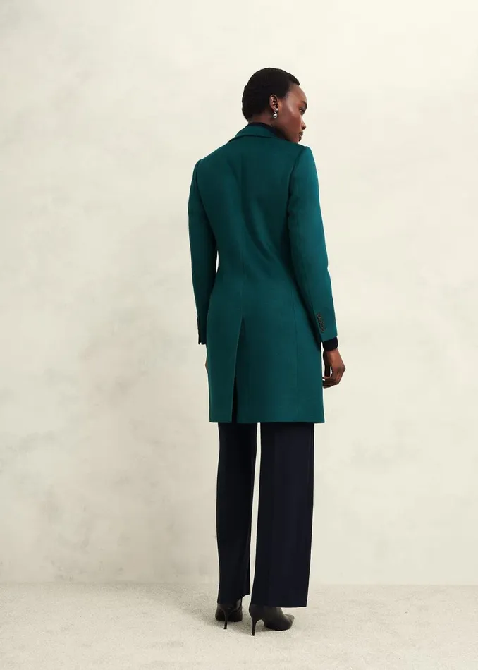 Women Coats and Jackets Hobbs Cavendish Wool Coat Kyanite Green
