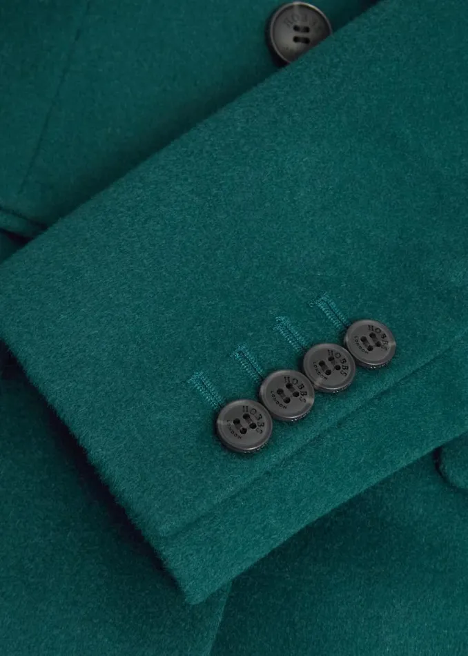 Women Coats and Jackets Hobbs Cavendish Wool Coat Kyanite Green